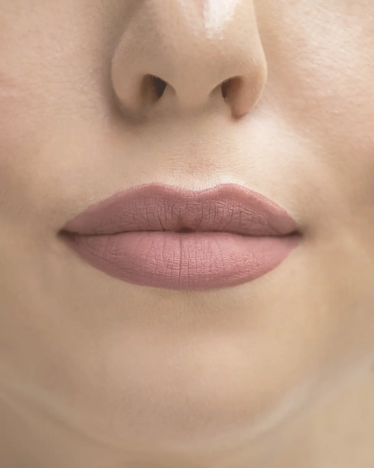 Lips in a soft rose tone